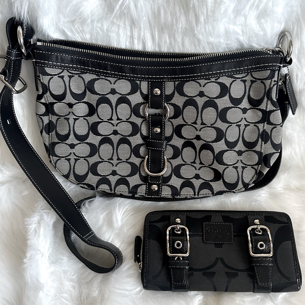 Coach sling bag and Coach long wallet -preloved